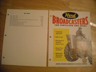 1957 Vintage Herd Sure Feed Broadcasters Seed Spreader Brochure Literature Ad