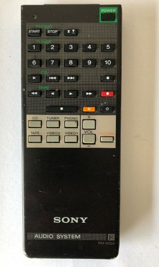 Vintage Sony Rm - S520 Remote Control Replacement Controller Audio System