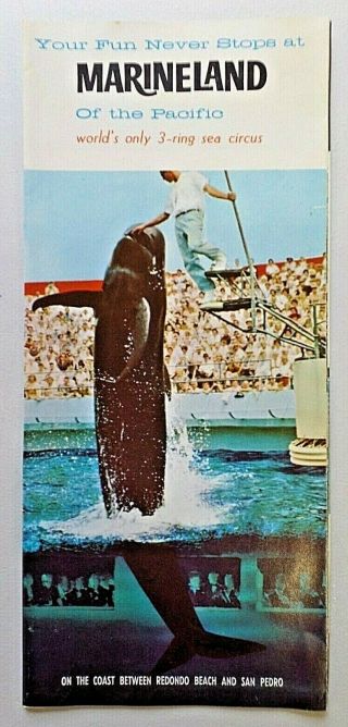 Vintage 1963 Marineland Of The Pacific Southern California Tourist Brochure