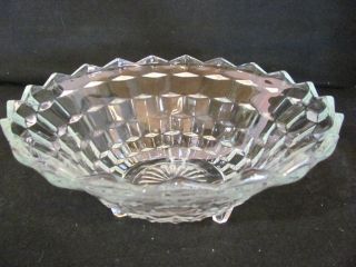 Vintage 8 Inch Indiana Glass 3 Footed Fruit Bowl In The Whitehall Pattern