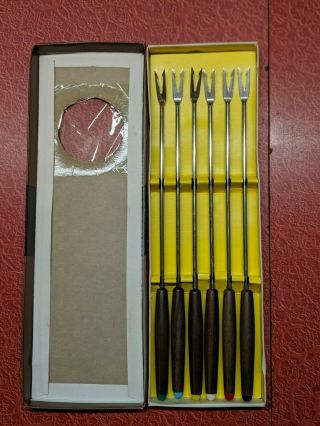 Vintage Set Of 6 Fondue Forks