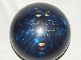 Vintage Brunswick Custom Ltd Royal Blue Swirl Bowling Ball 11lbs 14 Oz