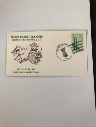 1965 Smokey The Bear Pennsylvania Vintage Boy Scout Cachet First Day Cover Stamp