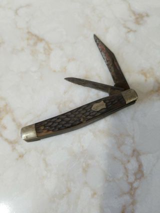 Vintage Pocket Knife Schrade 2 Bladed Knives Camping Collectible