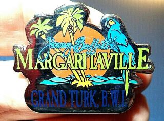 Rare Vintage Jimmy Buffets Margaritaville Grand Turk Bwi Pin Badge