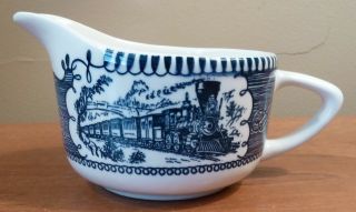 Vintage Royal China Currier & Ives Steamboat Blue And White Creamer