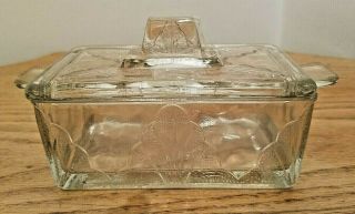 Vintage Pressed Glass Butter Dish With Lid Made In England