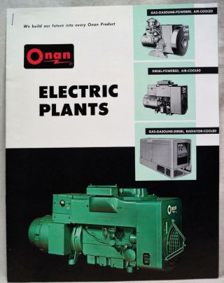 Onon Electric Plants Generators Advertising Sales Brochure 1960s Vintage