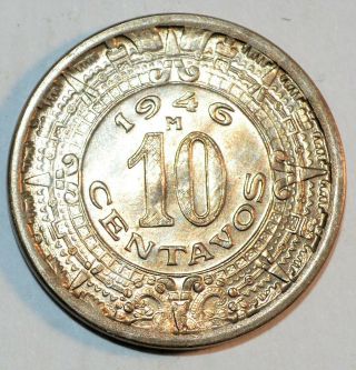 1946 10 Centavos Mexico Vintage Foreign World Bu Collectible Beauty Coin