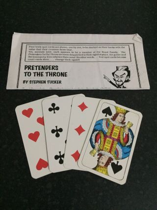 Rare Vintage Card Magic Trick Pretenders To The Throne By Stephen Tucker