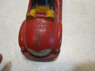 VINTAGE SUN RUBBER CO HARD TOY MICKEY MOUSE DONALD DUCK FIRE TRUCK 6.  5” PP61 4