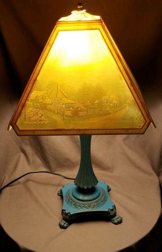 21 " Vintage Side Table Lamp With Shade