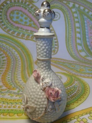 Vintage Porcelain Perfume Bottle 7 " Made In Japan