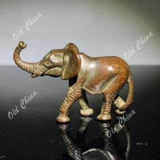 Chinese Solid Copper Handwork Collectible Elephant Ornament Vintage Old Statue