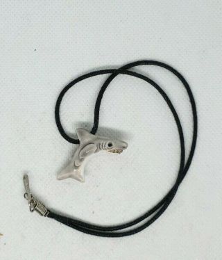 Vintage (rare) Ceramic Great White Shark Necklace Pendant