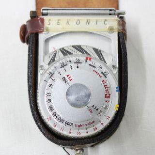 Sekonic L - 8 Vintage Analogue Light Meter In Leather Pouch 416 3