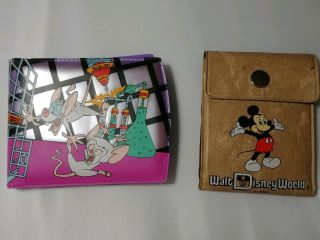 Vintage Walt Disney World Mickey Mouse Vinyl Wallet And Animaniacs Wallet