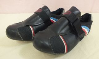 Vintage Performance Bicycles Black W/red White & Blue Cycling Shoes Women 