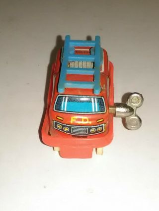 Vintage Lupor Litho Tin Toy Car Fire Chief Friction Firefighter