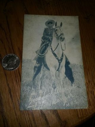 Vintage Lone Ranger Cowboy Western Photo Postcard Silver Horse Early 2