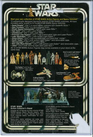 Death Squad Commander Vintage Kenner Star Wars Card 12 Back B 1978 cardback 2