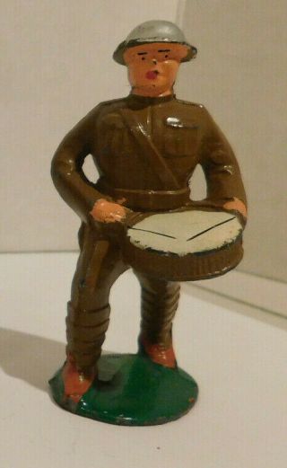Vintage/antique Barclay Manoil Lead Toy Soldier Marching Drummer Wwi