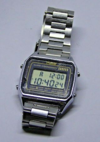 Gent ' s Boxed Vintage PULSAR Quartz Chronograph Digital Wristwatch W309 - 5009 4