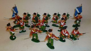 Unidentified Group Of Vintage Plastic Scots Highlanders In Action - 1960 