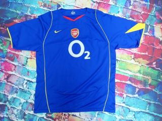 D5 Vintage Football Jersey 2004 - 05 Arsenal Away Shirt Henry 14 Xl