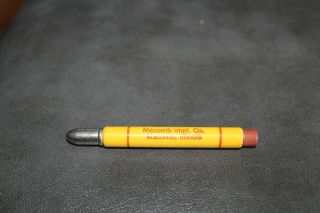 John Deere Bullet Pencil with eraser vintage Macomb,  Illinois 2