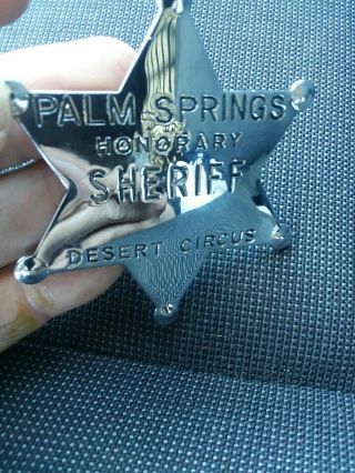 Vintage 1977 Palm Springs Honorary Sheriff Desert Circus Badge