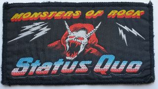 Status Quo Vintage Woven Patch Monsters Of Rock 1982 Rock And Roll