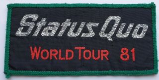 Status Quo Vintage Woven Patch World Tour 1981 Rock And Roll