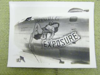Vintage WWII Bomber Plane Risky Nose Art Photo,  Double Exposure 2