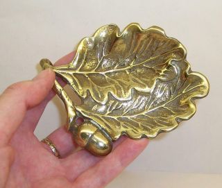 Vintage/antique Acorn & Oak Leaf Solid Brass Trinket Dish