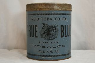 Vintage True Blue Long Cut Tobacco Paper Label Canister