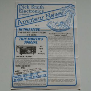 1980 Vintage Dick Smith Electronics Aussie Amateur Radio News No.  2 Info Flier Vg