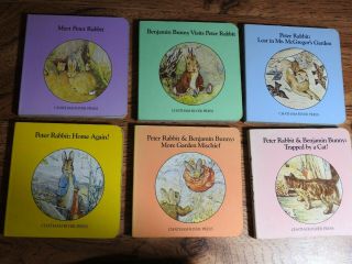 Vintage Little Treasury Of Peter Rabbit 1983 Set Of 6 Miniature 3.  5 " Board Books