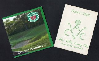 Vintage Scorecards Atlas Valley Country Club,  Grand Blanc,  Mi.  & Medinah C.  C.  3