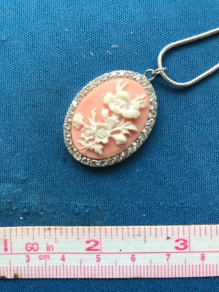 Vintage Jewellery 925 Silver Cameo Necklace (1a)