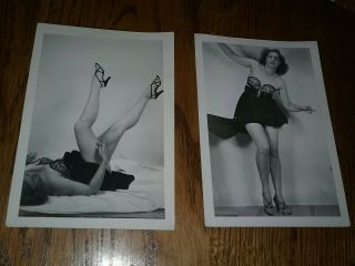 Vintage Snapshot Photo Woman Dancing Lingerie Legs Risque 1940s Vtg