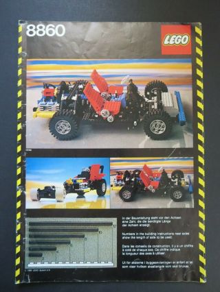 Vintage Lego Technic Instructions 8860 1980 " Car Chassis "