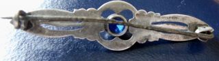 Vintage Silver brooch with blue stone 2