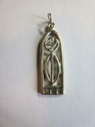 Vintage Sterling Silver Scottish,  Celtic,  Rennie Mackintosh Design Pendant,  4.  3g