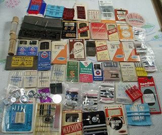 Vintage Sewing Machine And Hand Sewing Needles,  Advertising Needle Packs Singer
