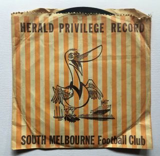 Vintage 1980 South Melbourne Swans Football Footy Club Theme Song Record Ep