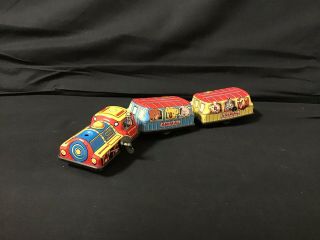 Vintage Yonezawa Japanese Wind Up Tin Toy Train