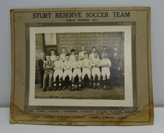 Vintage Sturt Reserve Soccer Team Photograph Shield Winners 1931