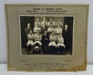 Vintage Sturt B Soccer Club Photograph 1934 Reserve League Premiers
