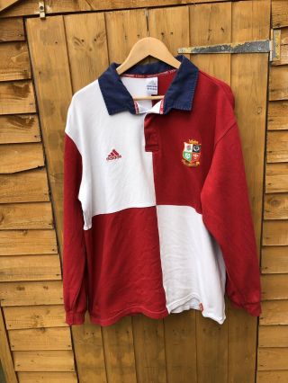 Vintage British And Irish Lions Adidas Thick Long Sleeve Rugby Shirt Xl